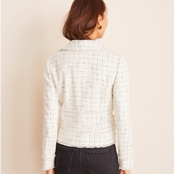 * SOLD* Ann Taylor Fringe Tweed Moto Jacket - Picture 5 of 17